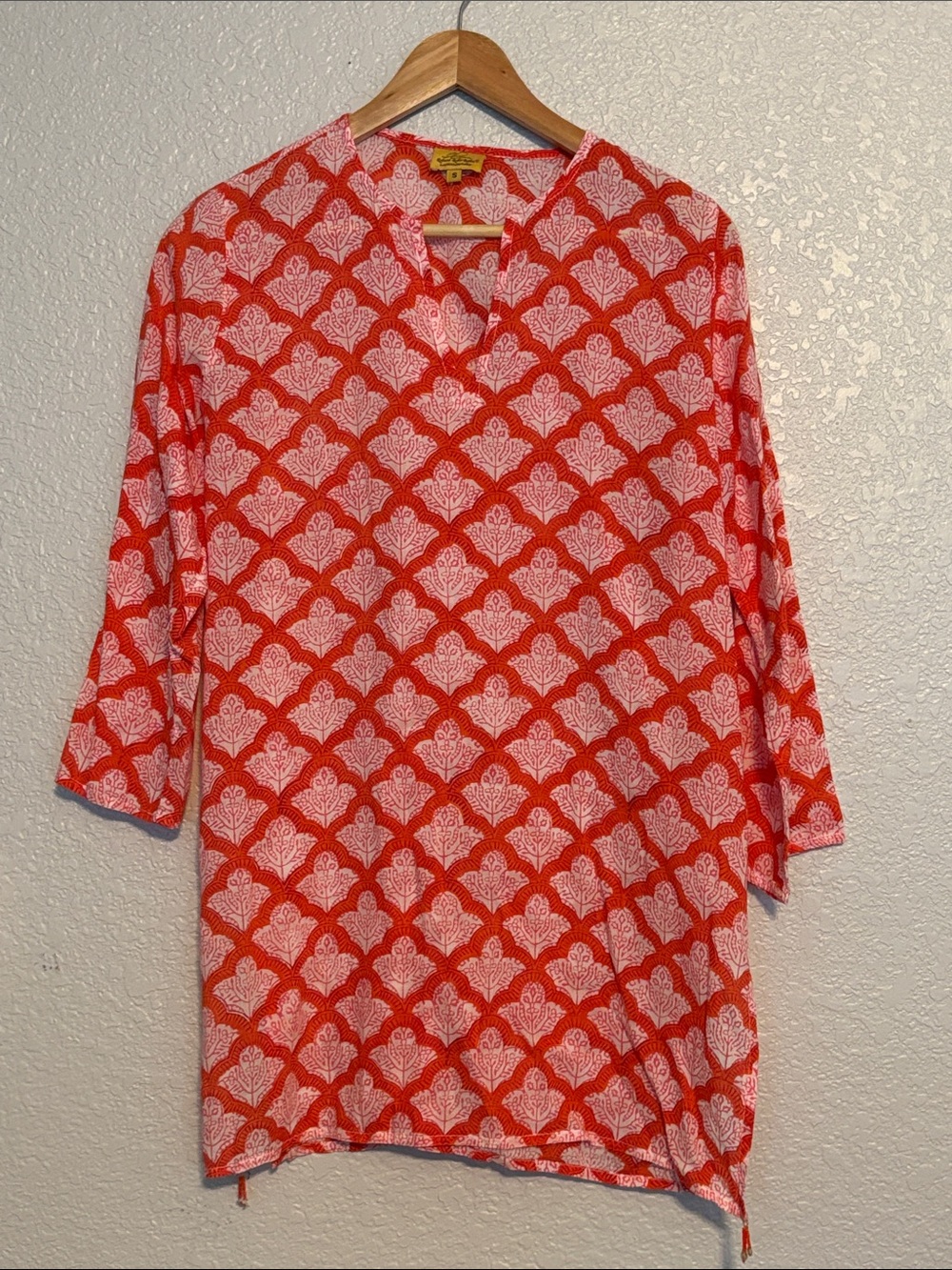 Roberta Roller Rabbit Pink and Orange Printed Tunic Cover Up